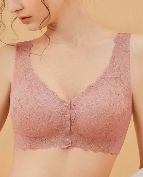 Wireless Front Clasp Full Cup Bra – Seamless Lift, Breathable Comfort & Wide Straps #11557
