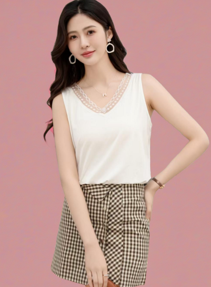 Stylish V-Neck Tank Top for Women #789006