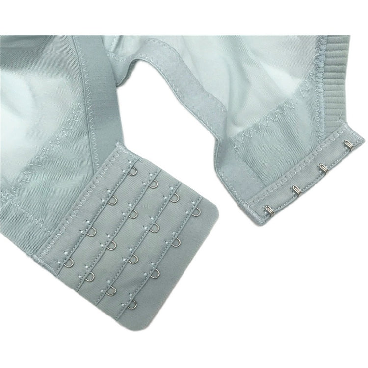 Blue Bra Back View with Hooks – The back view of the blue bra, featuring multiple hook-and-eye closures for customizable fit.