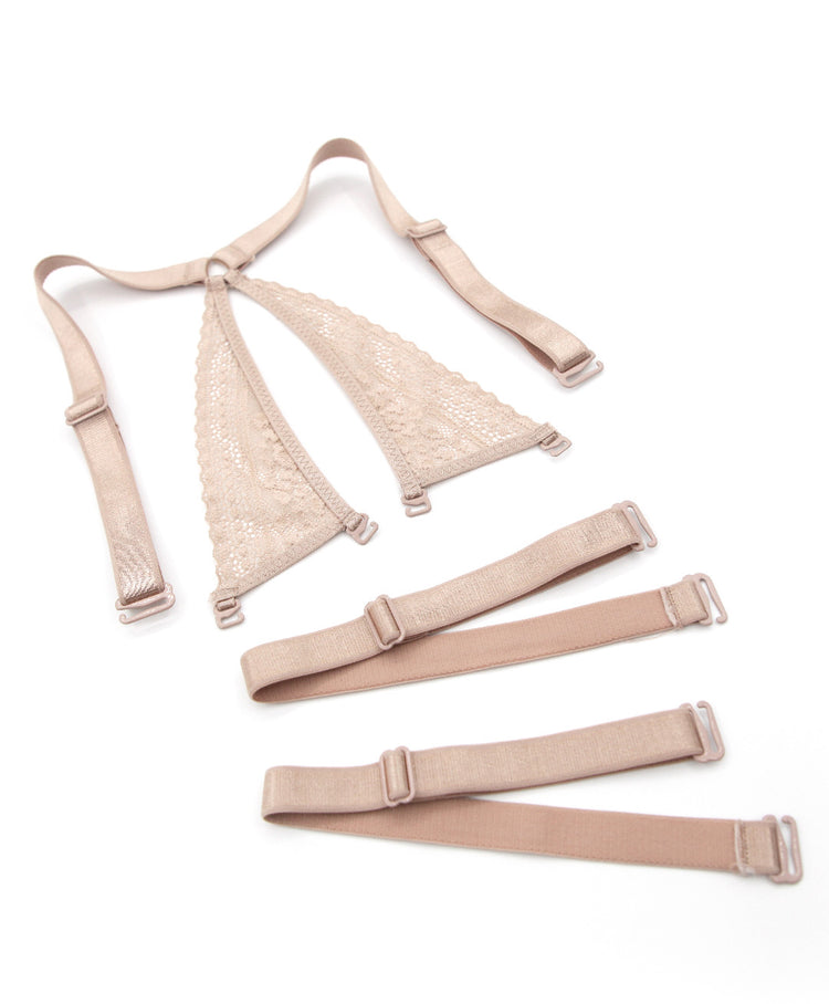 Set of removable straps for versatile styling options.