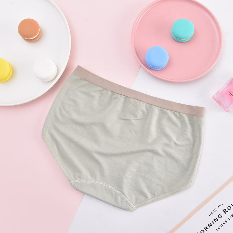 Cotton Panties for Women - Breathable Two Toned Panty with Cute Ribbon #6909
