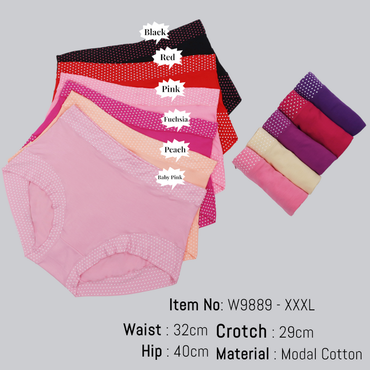 Cotton Panties for Women - Cute Seamless Comfortable Small Polka Dot Print Panties  #W9889